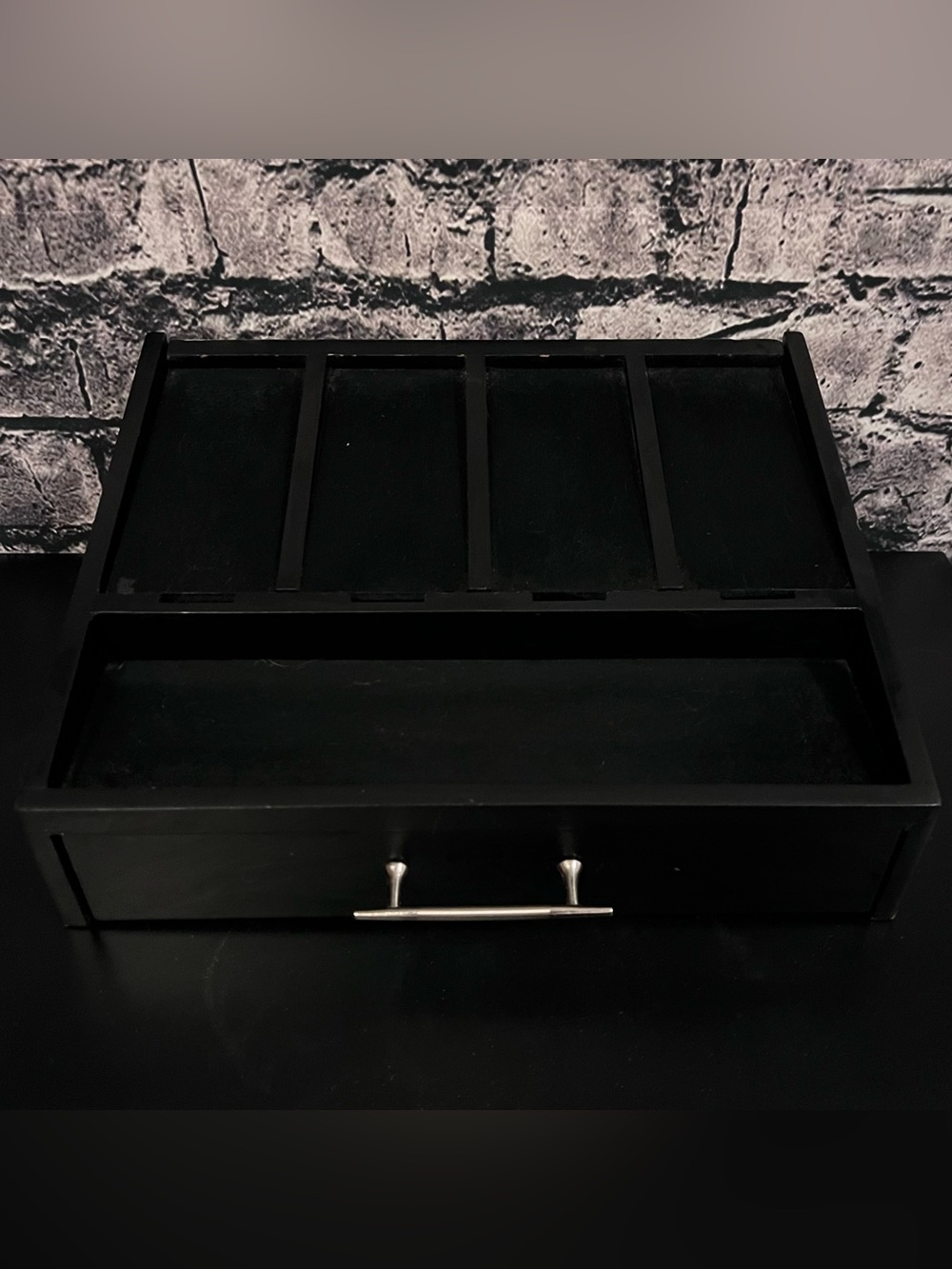 Jewelry Organizer Box with Display Lid & Drawer